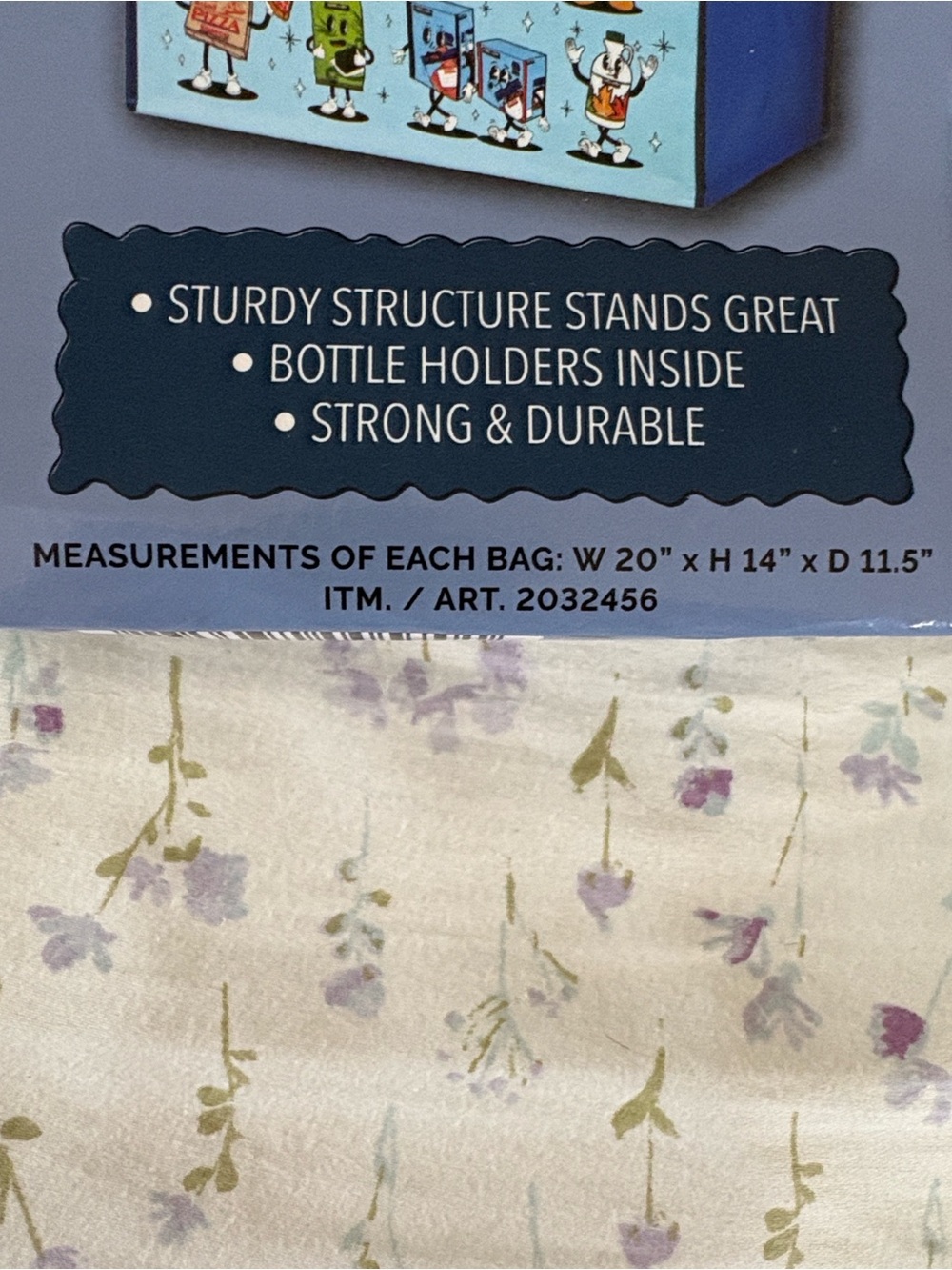 Kirkland Signature Light Blue Reusable Character Shopping Bags — 4-Pack NWT - Picture 5 of 9